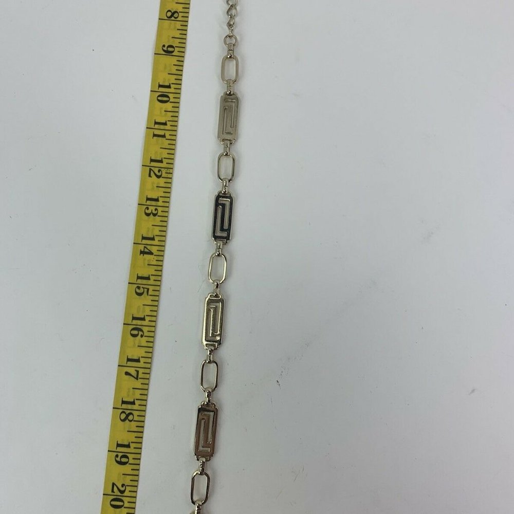 Gold Tone Chain Link Belt Open Work Rectangular - Picture 6 of 8